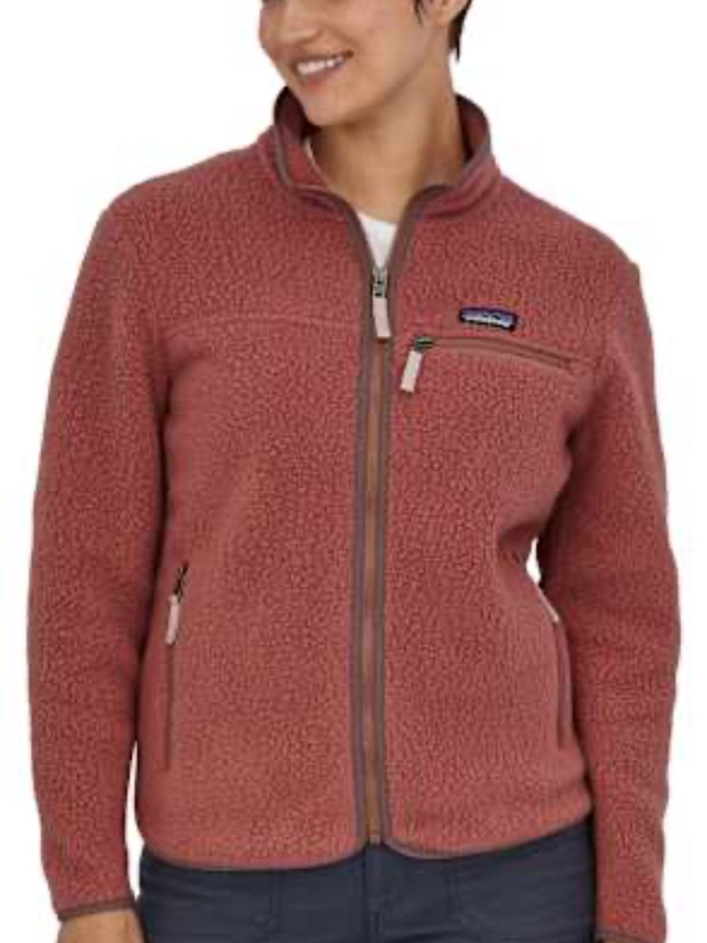 Patagonia Women's Retro Pile Fleece Jacket in Rosehip (Size L) - Picture 2 of 6